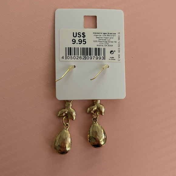 Gold Plated Dangle Earrings - Picture 2 of 2